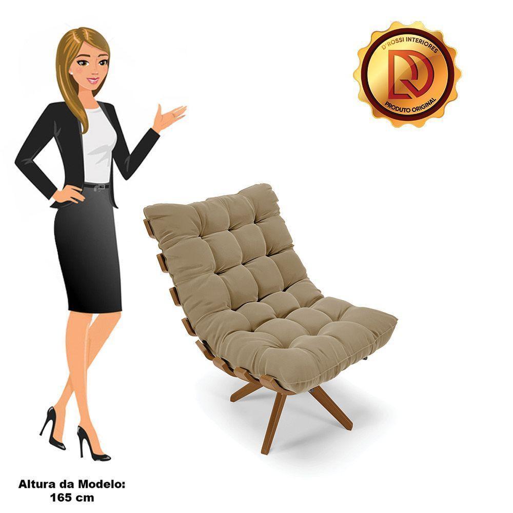 Kit 02 Poltronas Giratória Costela Suede Marrom Rato - 5