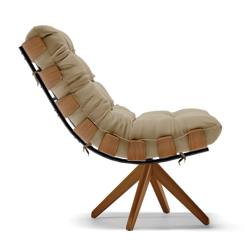 Kit 02 Poltronas Giratória Costela Suede Marrom Rato - 7