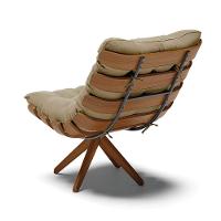 Kit 02 Poltronas Giratória Costela Suede Marrom Rato - 6