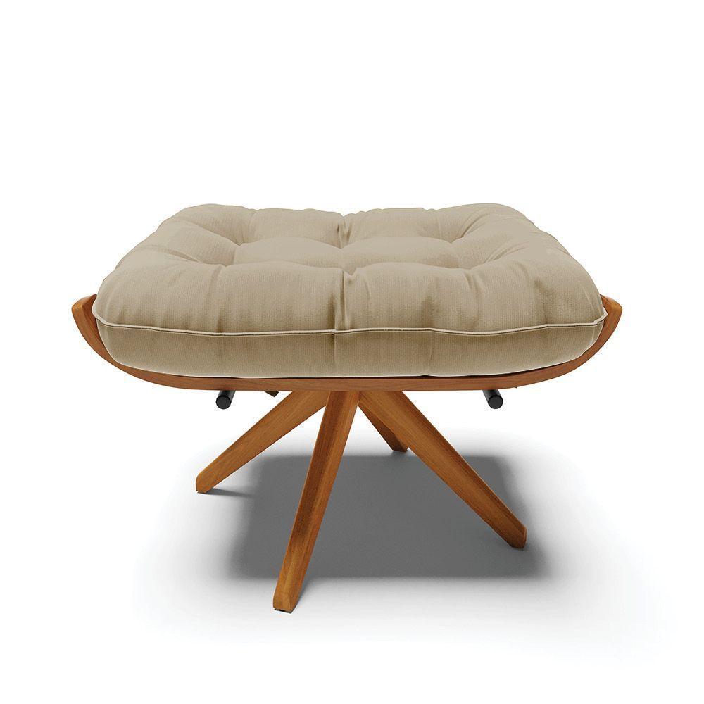 Kit 2 Puffs Giratório Suede Base Madeira D'rossi Marrom Rato - 7