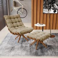 Kit 2 Puffs Giratório Suede Base Madeira D'rossi Marrom Rato