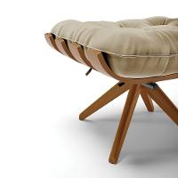 Kit 2 Puffs Giratório Suede Base Madeira D'rossi Marrom Rato - 5