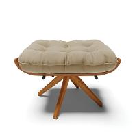 Kit 2 Puffs Giratório Suede Base Madeira D'rossi Marrom Rato - 7