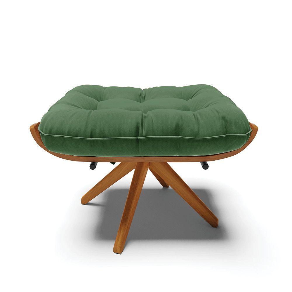 Kit 02 Puffs Giratório Suede Base Madeira - D'rossi Verde - 7