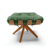 Kit 02 Puffs Giratório Suede Base Madeira - D'rossi Verde - 6