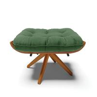 Kit 02 Puffs Giratório Suede Base Madeira - D'rossi Verde - 7