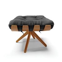 Kit 02 Puffs Giratório Suede Base Madeira - D'rossi Preto - 7