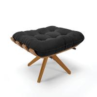 Kit 02 Puffs Giratório Suede Base Madeira - D'rossi Preto - 8