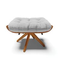 Kit 02 Puffs Giratório Suede Base Madeira - D'rossi Cinza - 6