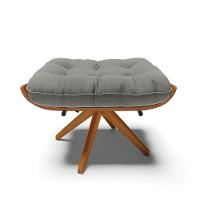 Kit 02 Puffs Giratório Suede Base Madeira - D'rossi Grafite - 7