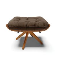Kit 2 Puffs Giratório Suede Base Madeira D'rossi Marrom - 7