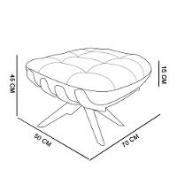 Kit 2 Puffs Giratório Suede Base Madeira D'rossi Azul Marinho - 3