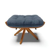 Kit 2 Puffs Giratório Suede Base Madeira D'rossi Azul Marinho - 5