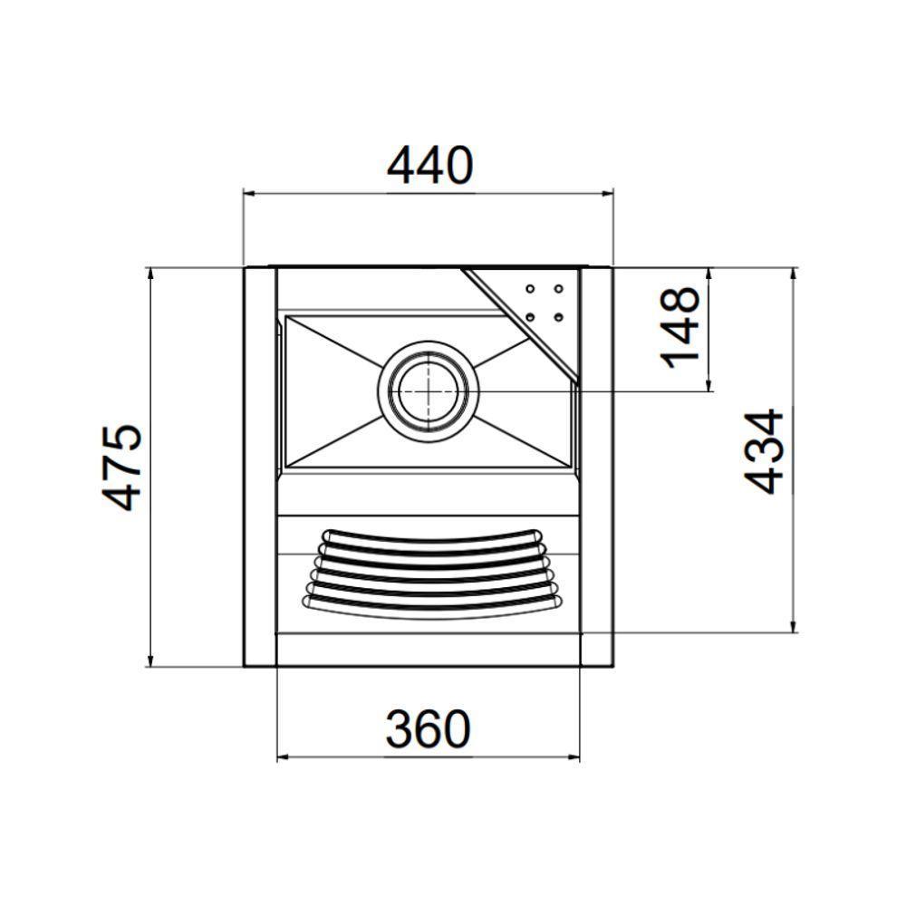 Tanque Reto 44x48x26 Alto Brilho 23l Parede Docol - 3