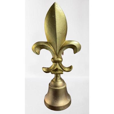 Escultura Decorativa Em Resina Flor De Liz Cobre 30 Cm