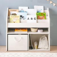 Livreiro Com Baú Organizador Zulema + Caixa Bege 100% Mdf - 1