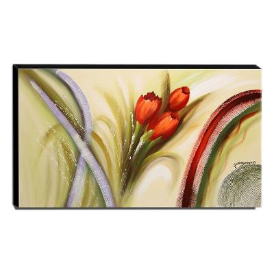 Quadro De Pintura Tulipas Vermelhas 70x120cm-1456