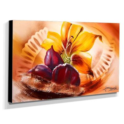 Quadro De Pintura Lírio 60x105cm-1553