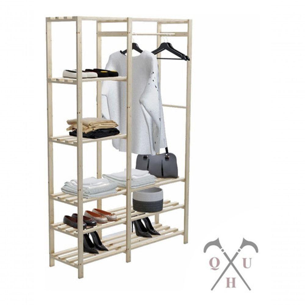 Varal Industrial Retrô Design Arara Pinus Com 8 Prateleiras - 1