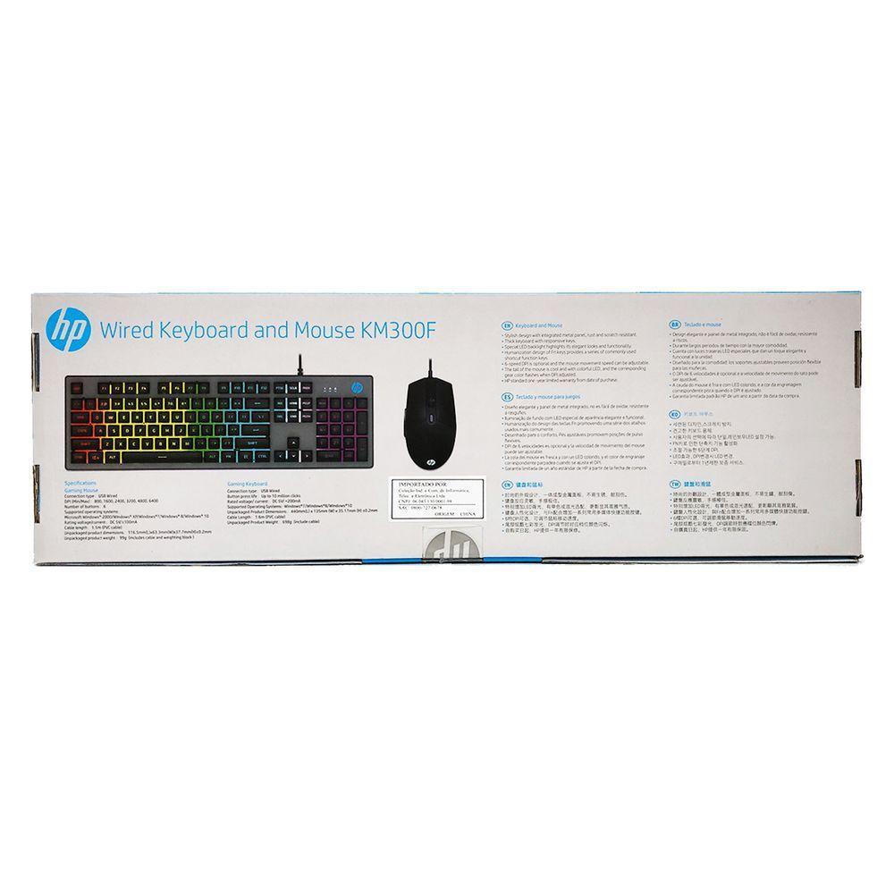 Kit Teclado E Mouse Gamer Hp Km300F Usb Rgb 6400 Dpi Abnt2 - 2