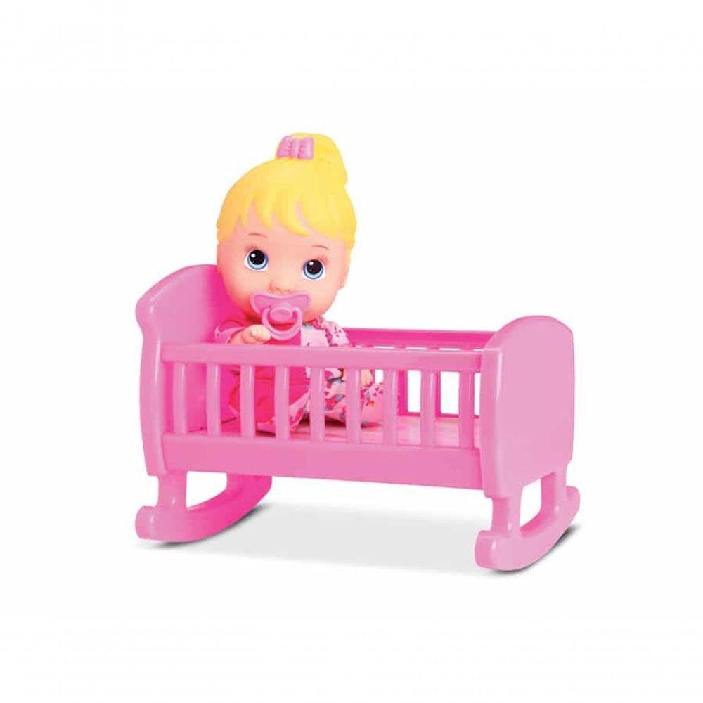 Boneca Little Dolls Bercinho Com Chupeta Divertoys - 2