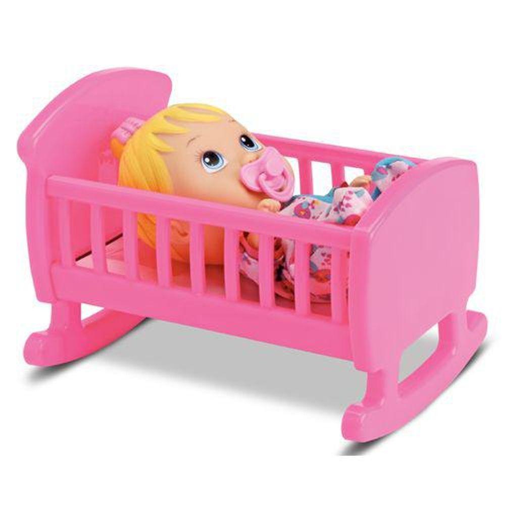 Boneca Little Dolls Bercinho Com Chupeta Divertoys - 3