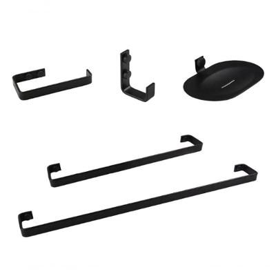 Kit Banheiro Preto Acessorios Lavabo 5 Peças Aço