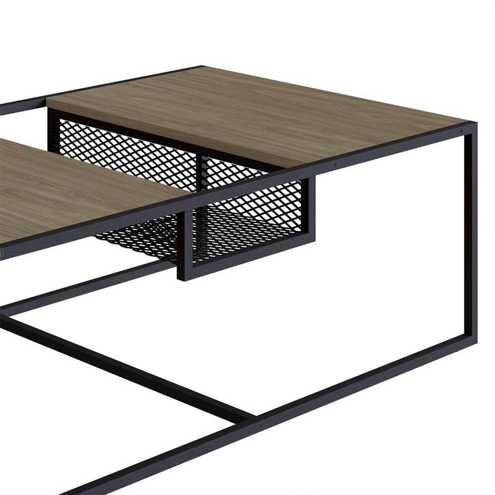 Mesa De Centro York 100cm Estrutura Preto Fosco - Hanover - 5