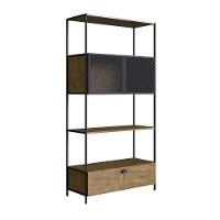 Estante York 180cm 2 Portas Estrutura Preto Fosco - Vermont - 1