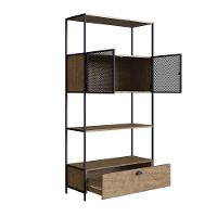 Estante York 180cm 2 Portas Estrutura Preto Fosco - Vermont - 6