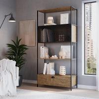 Estante York 180cm 2 Portas Estrutura Preto Fosco - Vermont - 7