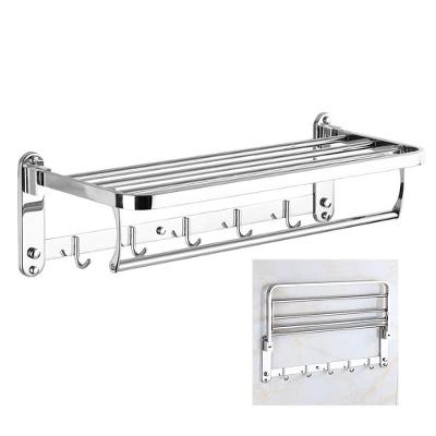 Toalheiro Varal Roupa Suporte Inox Prateleira Gancho