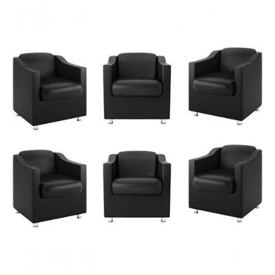 Kit 6 Poltrona Decorativa Para Recepção Sofia Corino