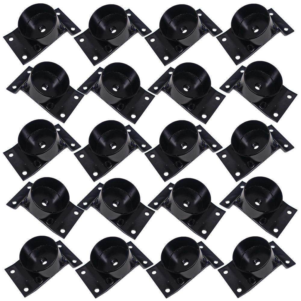 Kit 20 Chapinhas Inclinada 15º Tubo Pés Palito 5/16 Preta - 1