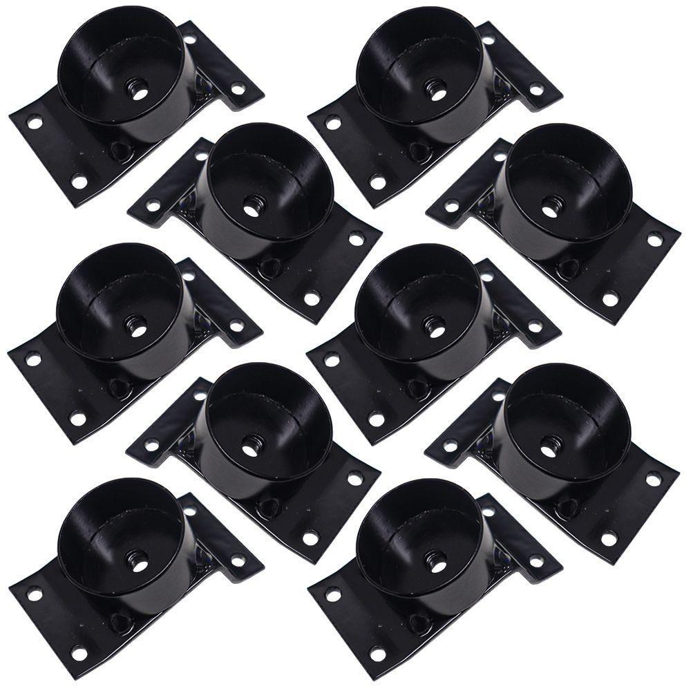 Kit 10 Chapinhas Inclinada 15º Tubo Pés Palito 5/16 Preta - 5