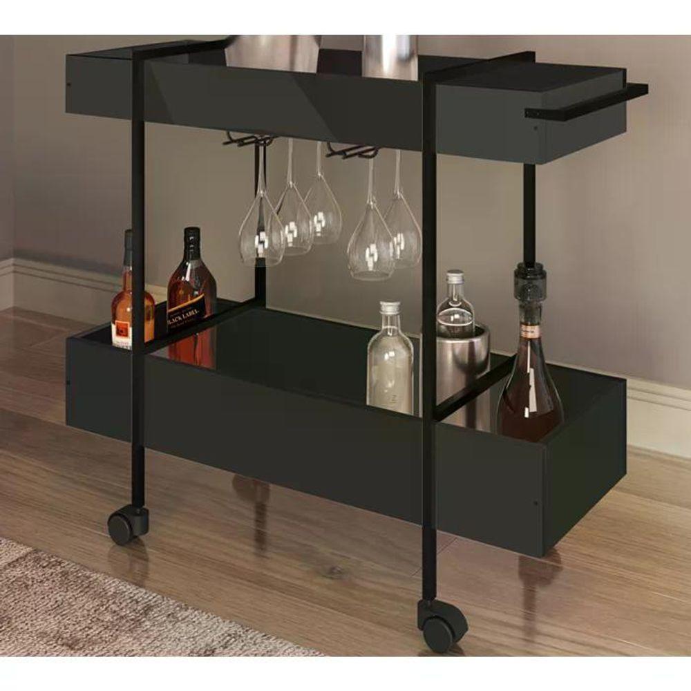 Carrinho Bar Com Rodizios 27813 Preto - 1