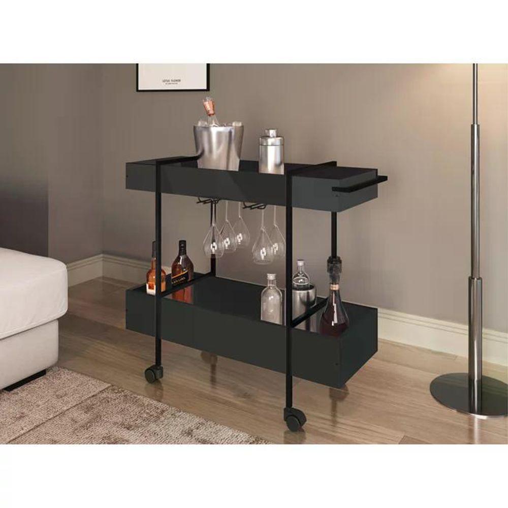 Carrinho Bar Com Rodizios 27813 Preto - 3