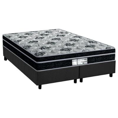 Cama Box Queen: Colchão Molas Probel Prolastic Born + Base Crc Suede Gray(158X198)
