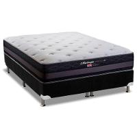 Cama Box King: Colchão Molas Herval Maxspring Málaga + Base CRC Suede Black(193x203) - 1