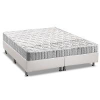 Cama Box Queen: Colchão Espuma D33 Anjos Orthosono + Base Crc Courano White(158X198) - 1