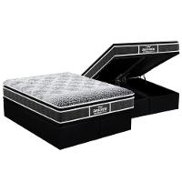 Cama Box Baú Queen: Colchão Anatômico Probel D28 / EP Guarda Costas PróMiddle Plus Pillow Top + Base CRC Suede Black(158x198) - 1