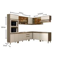 Cozinha Completa 13Pçs (4 Armários + 4 Balcões + 1 Paneleiro + 4 Complementos) C13p02 Duna/cristal