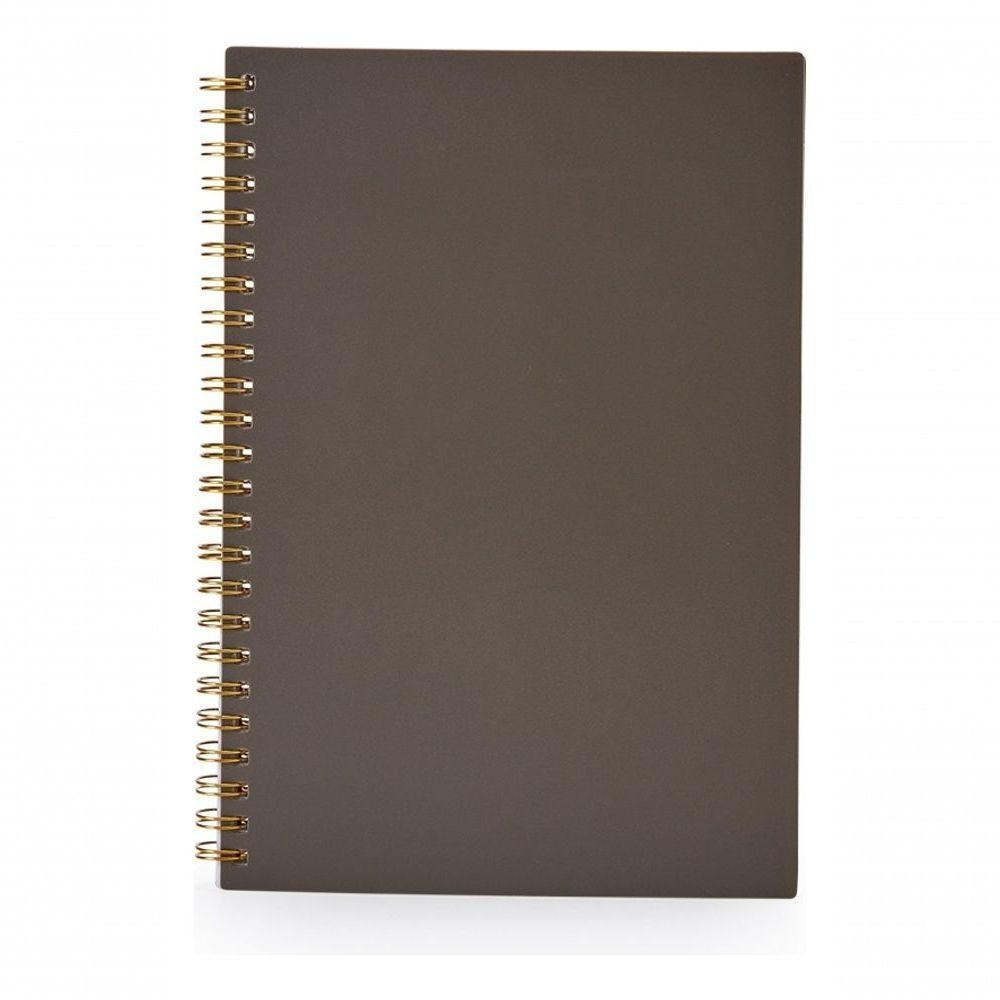 Caderno A5 Capa De Plástico Com 80 Folhas 1 Matéria Cor Dourado-escuro - 1