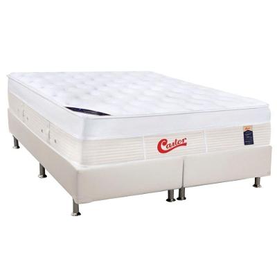 Cama Box King: Colchão Molas Ensacadas Castor Pocket Gold Star Vitagel Max + Base White(193X203)