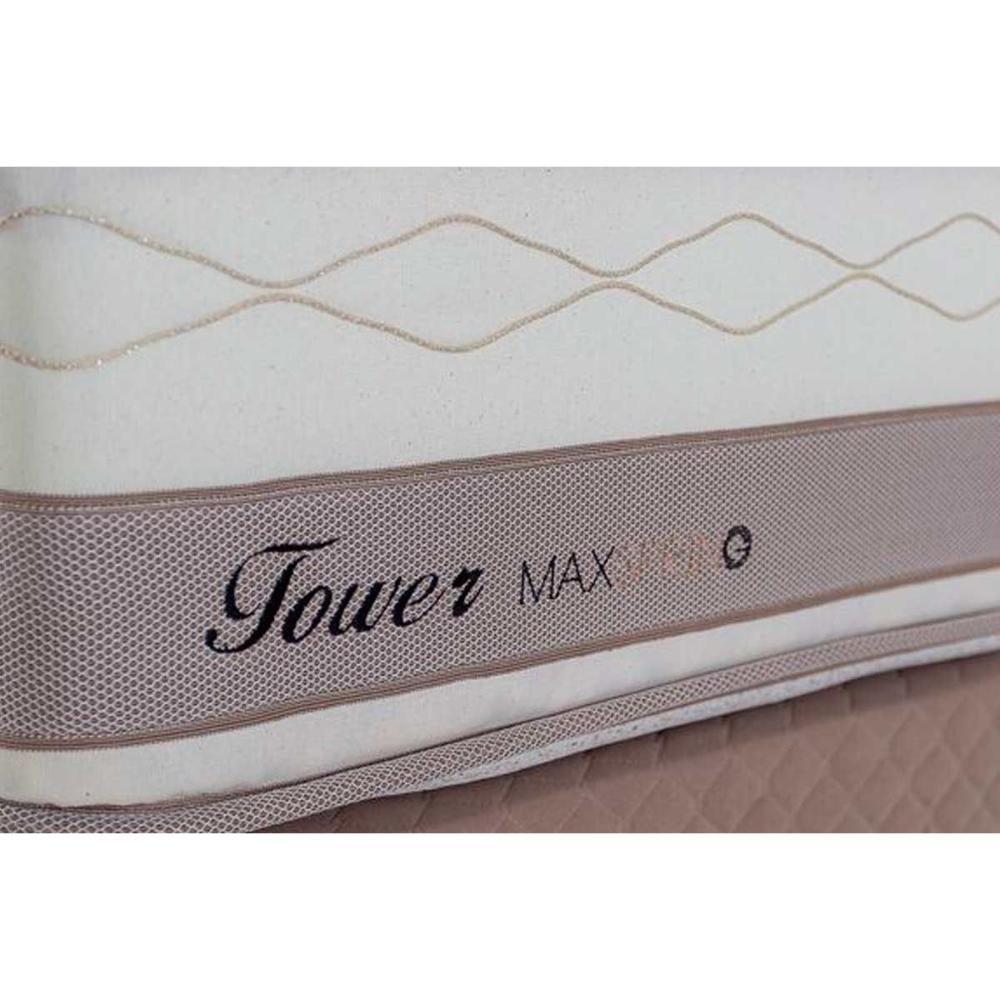 Cama Box Baú Casal: Colchão Molas Herval Maxspring Tower + Base Crc Suede Clean(138X188) - 4