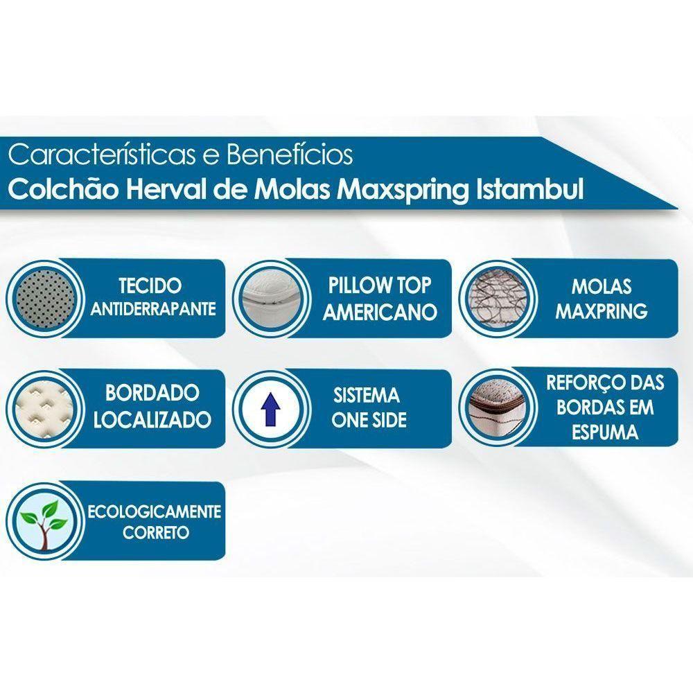Cama Box Solteiro: Colchão Molas Herval Maxspring Istambul + Base Crc Suede Clean(88X188) - 2