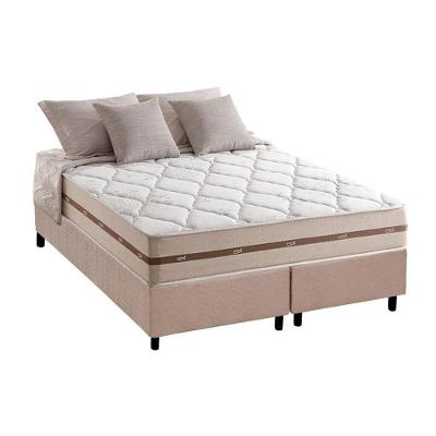 Cama Box King: Colchão Molas Anjos Masterpocket Ensacadas Classic + Base Crc Suede Bege(193X203)