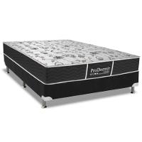 Cama Box Casal: Colchão Molas Probel Bonnel Prodormir Sleep + Base Crc Suede Black(138X188) - 1