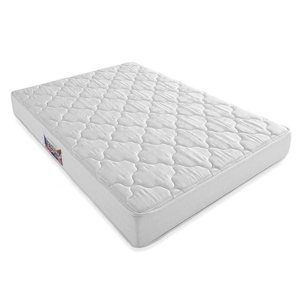 Cama Box Baú Queen: Colchão Espuma D45 Herval Top + Base CRC Courano Branco(158x198) - 3