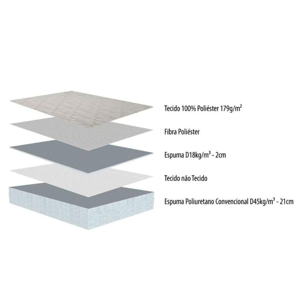 Cama Box Baú Queen: Colchão Espuma D45 Herval Top + Base CRC Courano Branco(158x198) - 9